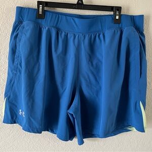 Under Armor Marine Blue Swim Trunks Men’s XXL Shorter Length Excellent Condition